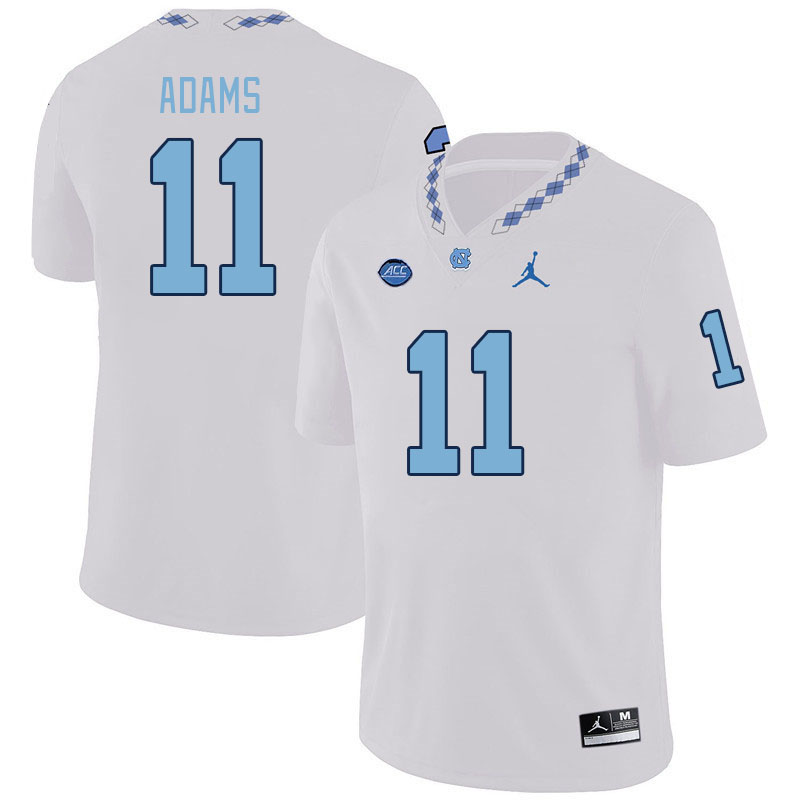 Men #11 Ty Adams North Carolina Tar Heels College Football Jerseys Stitched Sale-White